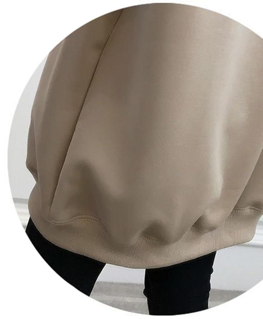 Pullover Plus Sizes Women's Fall/Winter Loose-Fit Long-Sleeve Fleece-Lined Hoodie, Stylish, (JP, Alphabet, M, Black)