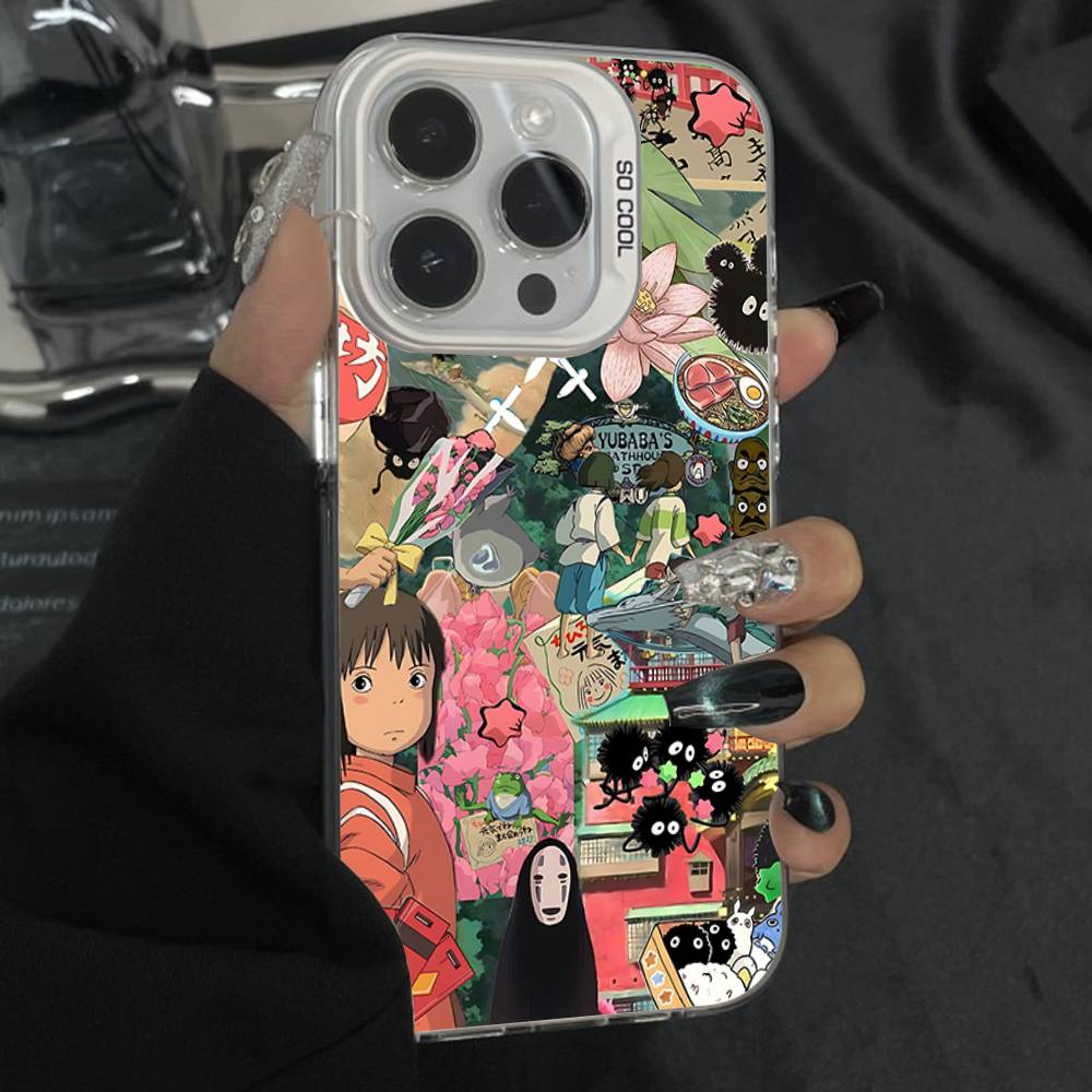 

Susuwatari S-Spiriteds Flower A-Away Phone Case For iPhone 16,15,14,13,12,11,Pro,Max,Plus,Mini,XS,SE Anti Fall White Matte Case iPhone12mini