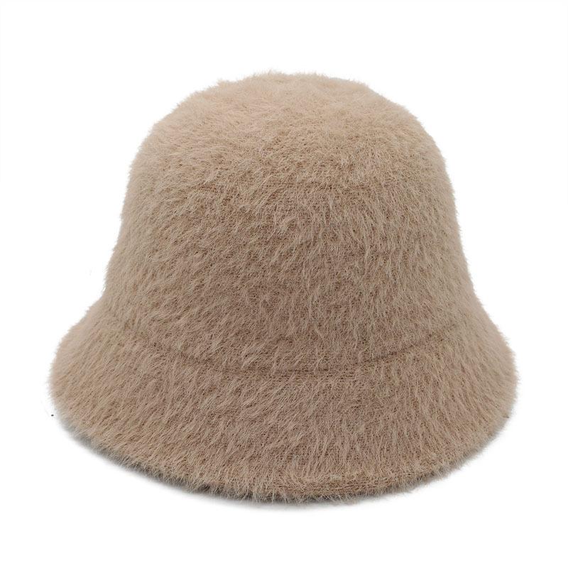Japanese Retro Versatile Face Covering Imitation Mink Velvet Bucket Hat Female Face Small Warm Fisherman Basin Hat