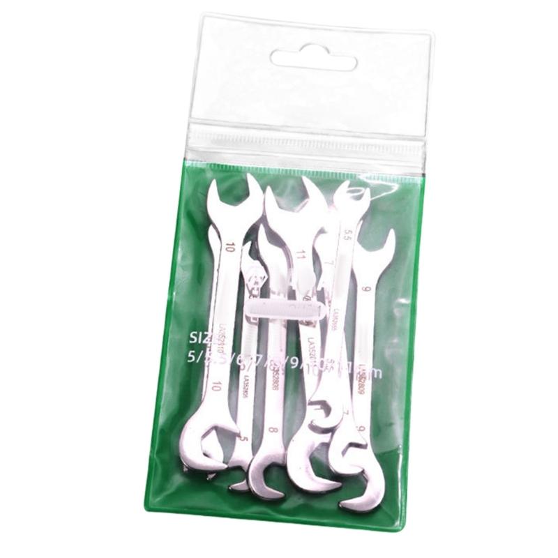 8/10 Piece Portable Double Open End Wrench Set Slim Mini Spanner for Efficient Repairs In Automotive and Home Setting