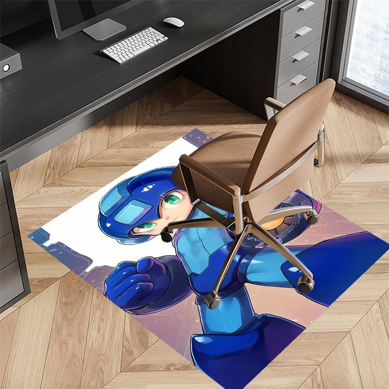 Cartoon Rockman Game Megaman Printed Absorbent Washable Carpet, Non-Slip Bathroom Mats, Kitchen Rugs, Yoga Mat,Living Room Entrance, Camping Picnic Ru