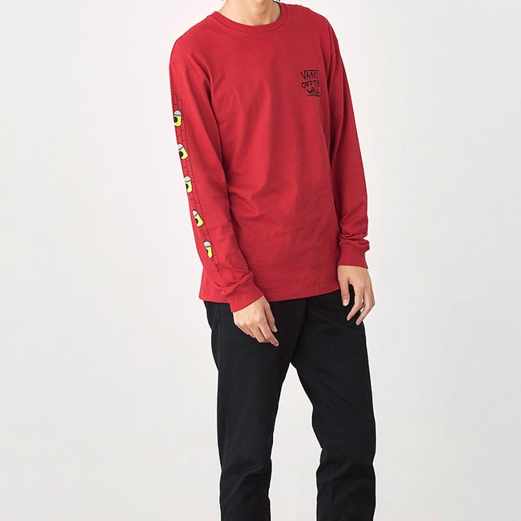 Vans Simpsons Collaboration Long Sleeve T-Shirt Men Tops Red VN0A4RTN17A