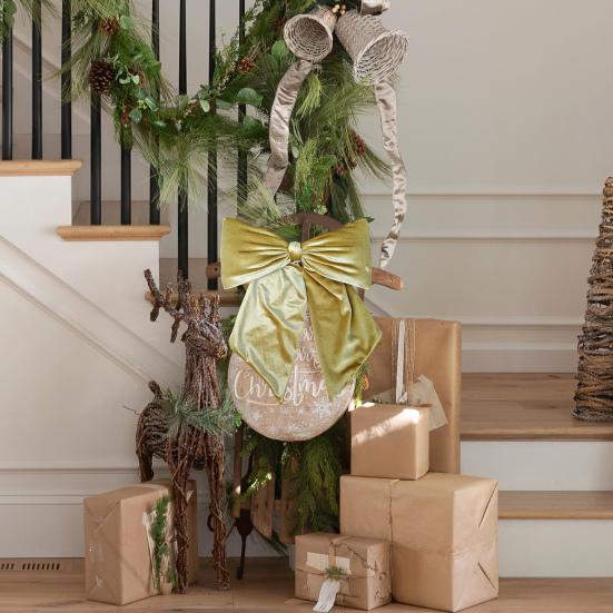 Velvet Bow Christmas Tree Decor Wedding Door Window Decoration Festive Home Accent for Holiday Celebrations