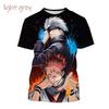 Japonské anime Jujutsu Kaisen 3D potisk tričko Harajuku pánské/dámské ležérní tričko s krátkým rukávem streetové cool