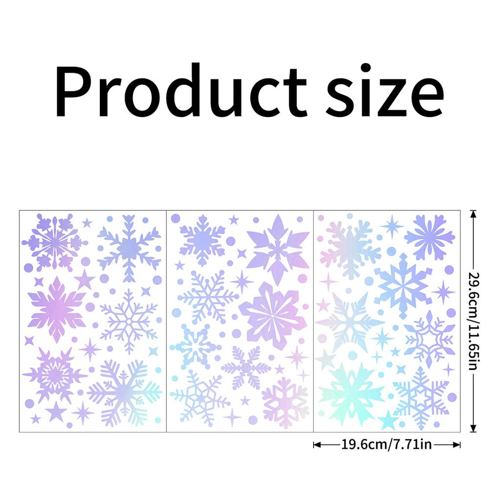 3Sheets Glow In The Dark Snowflake Window Stickers DIY Car Luminous PVC Decal Christmas Home Wall Decoration New Year Party Gift