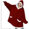 Women's Cozy Lambswool TV Hoodie Blanket Pajamas - Warm Pullover for Cold Protection