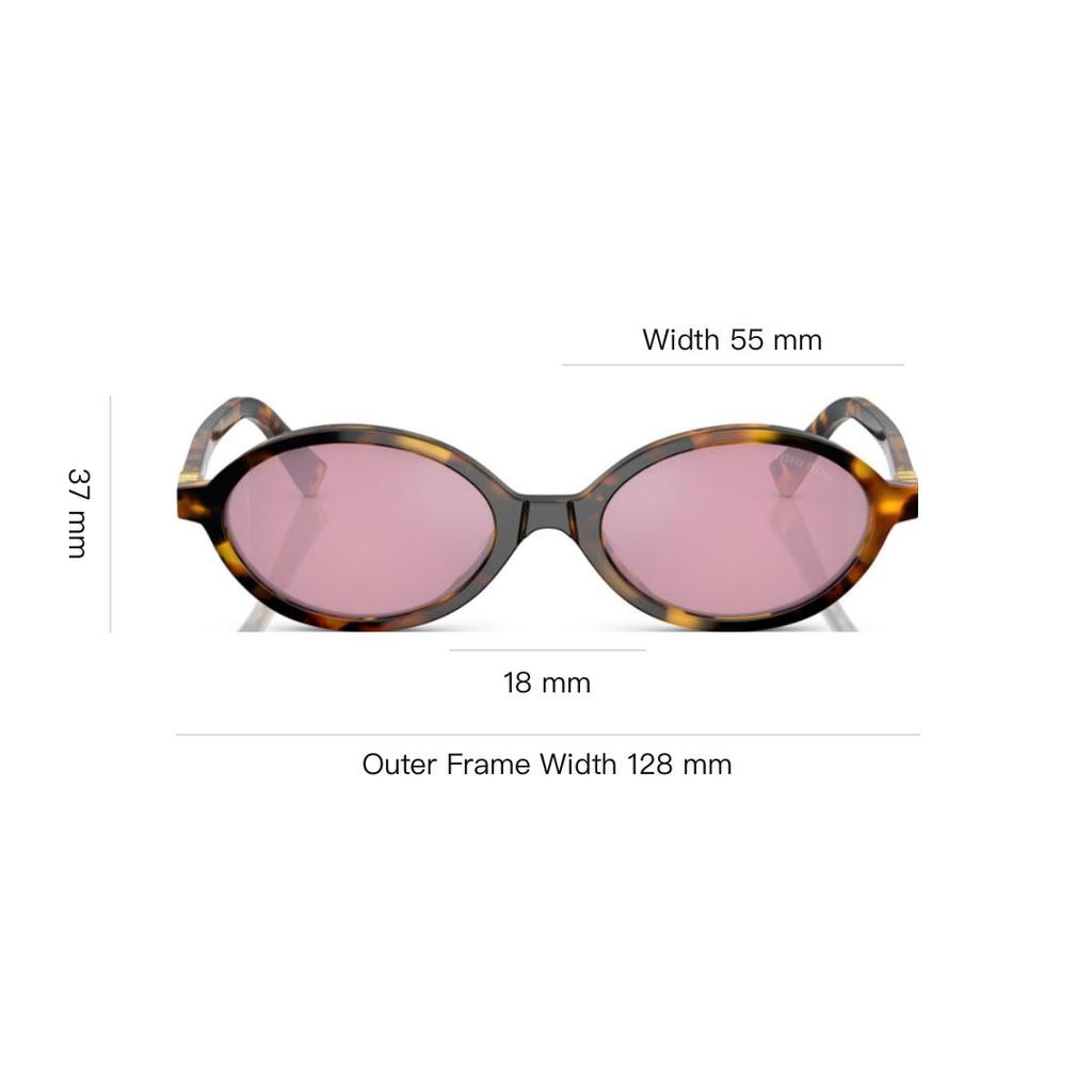 MIU MIU Printed Acetate Oval Sunglasses Women Sunglasses Tortoiseshell 0MU04ZSVAU50D