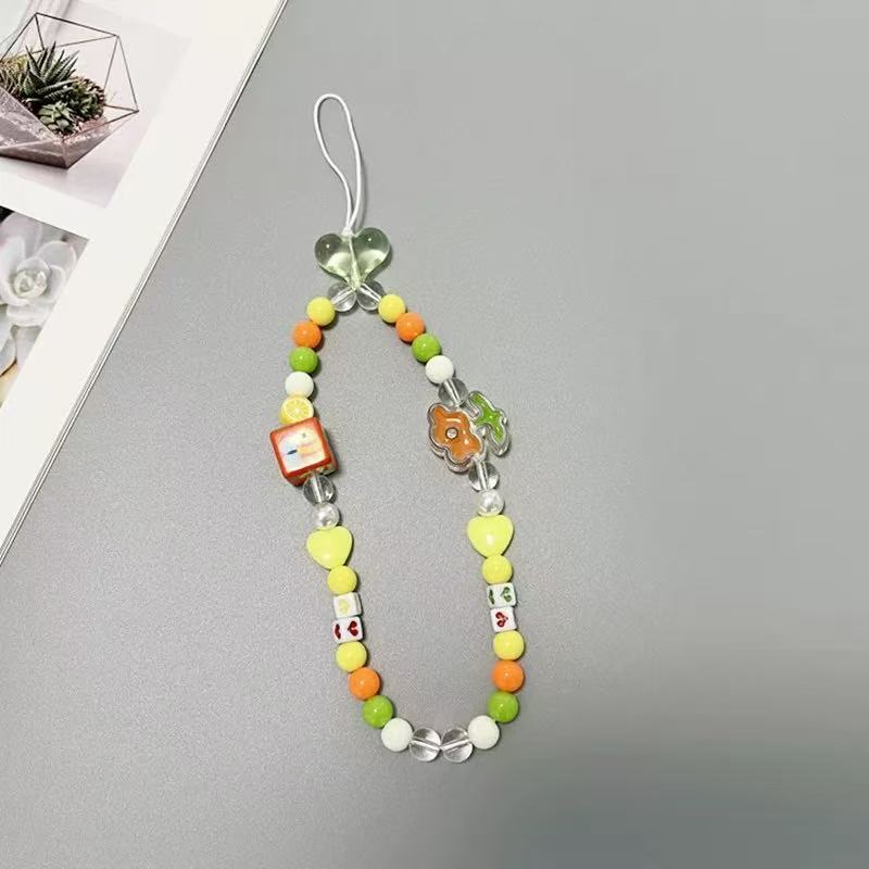 Color Mobile Phone Lanyard Wrist Strap Women's Hand-Held Chain Short Anti-Lost Cell Phone Case Cute Lanyard Key Pendant