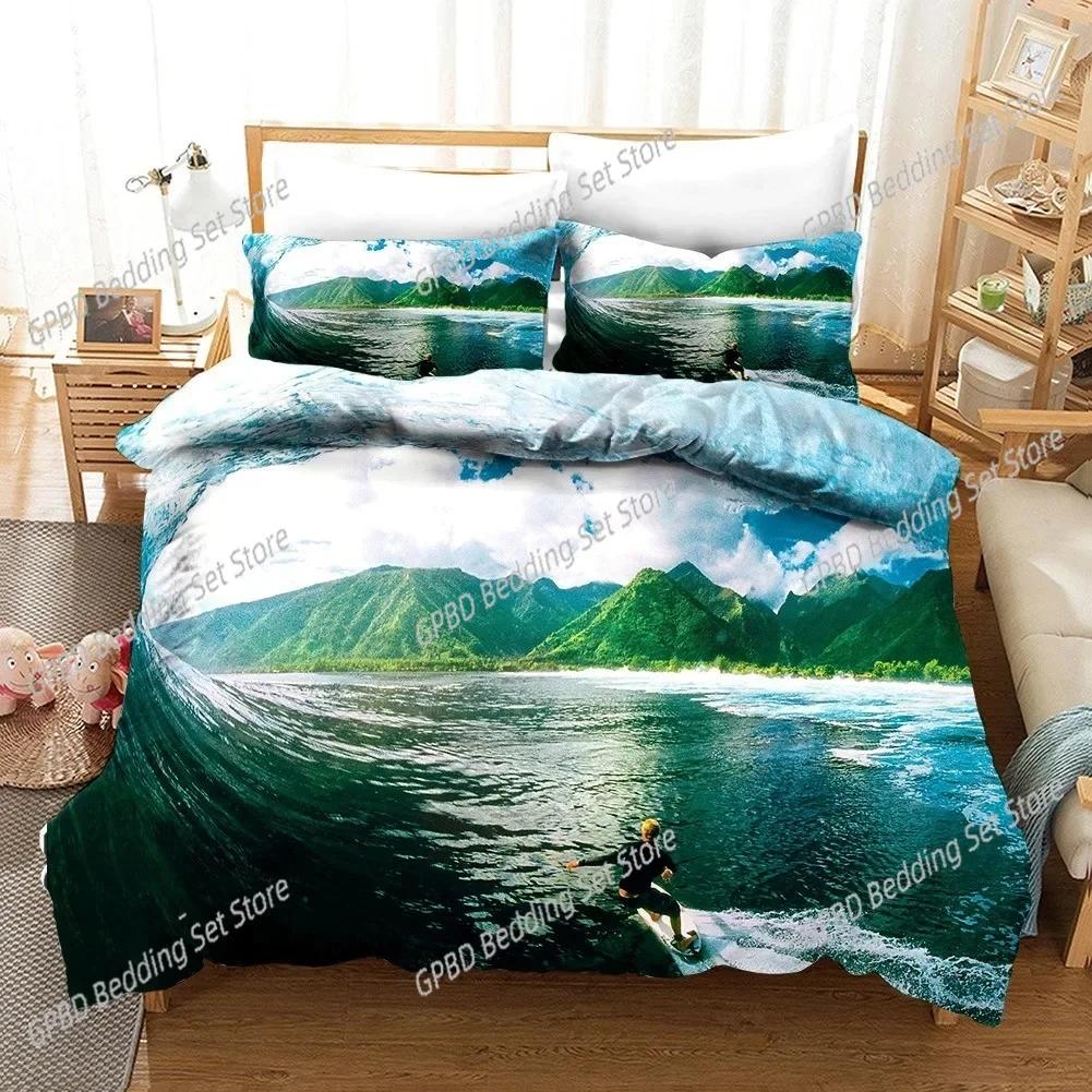 

Beach Surfing Bedding Set For Bedroom Soft Modern Bedspreads Comefortable Kids Duvet Cover Quilt Cover And Pillowcase EU Single(135*200cm)3pcs