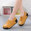 Spring Genuine Leather Casual Shoes Women Lightweight Thick Bottom Wedges Shoes Ladies Non-Slip Height-Increasing Flatform Shoes