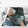 Flannel Throw Blanket Cloud Strife Final Fantasy 7 Games FF7 Warm Plush Blankets Soft Bedspread for Bed Living room Home Picnic