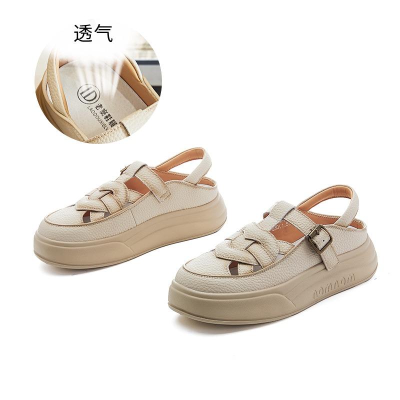 Small size 34 Large size 41 Baotou sandals Summer new thick-soled heightening sports sandals Casual beach sandals