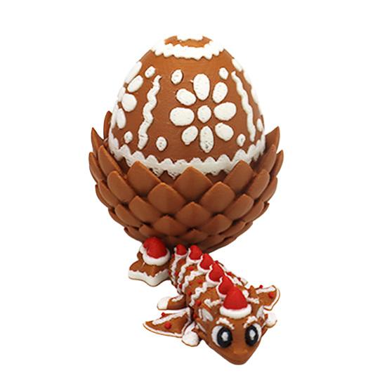 

3D Printed Dragon Egg with Mini Dragon Inside, Collectible Articulated Winged Dragon Fidget Toy, Sports Ball Theme Stress Relief Toy