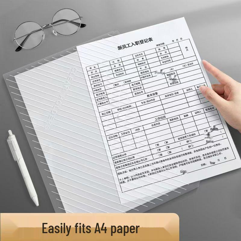 Waterproof A4 Document Bag: Twill Transparent Snap Button Folder for Office Files and Test Papers