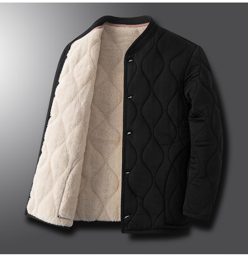 Woodpecker Men's Winter Alpaca Wool Cotton Warm Jacket for Mid-aged & Elderly