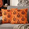 Fall Halloween Throw Pillow Covers 18x18 Decorative Pumpkin Pattern Pillowcase Soft Plush Faux Wool Cushions for Home Sofa Couch
