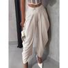 Mid Waist Women's Cargo Harem Sweat Pants with Ruched Casual Street Style Trousers Office Ladies Work Trousers
