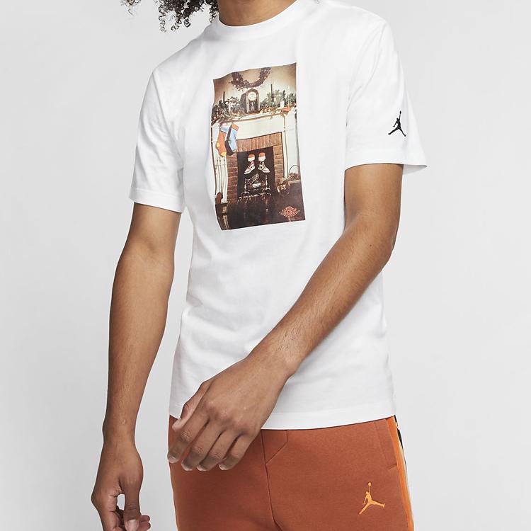 Jordan Chimney Print Short Sleeve T-Shirt Men Tops White CI1327-100