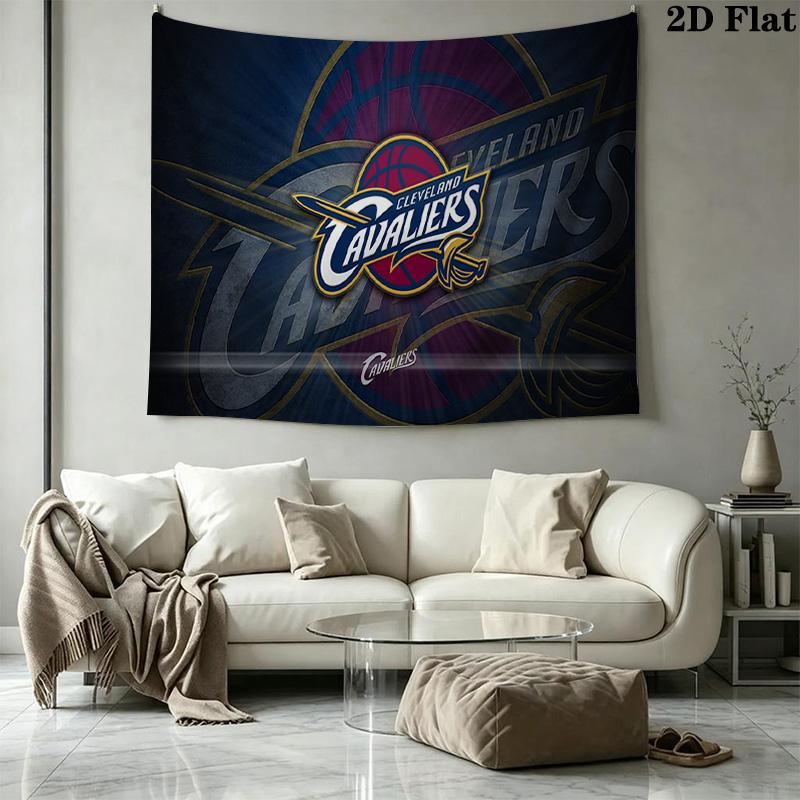 Cleveland Cavaliers Logo Wall Tapestry Aesthetic Wall Hanging Printed Fabric Blanket Decorative Tapestries for Bedroom Living Room Home Decor