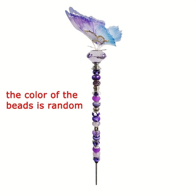 

WTEMPO DIY Garden Metal Stake Decoration Butterfly Garden Stake Set Colorful Beaded Garden Walking Path Decor Stakes Vivid Butterfly Decorations 1set фиолетовый