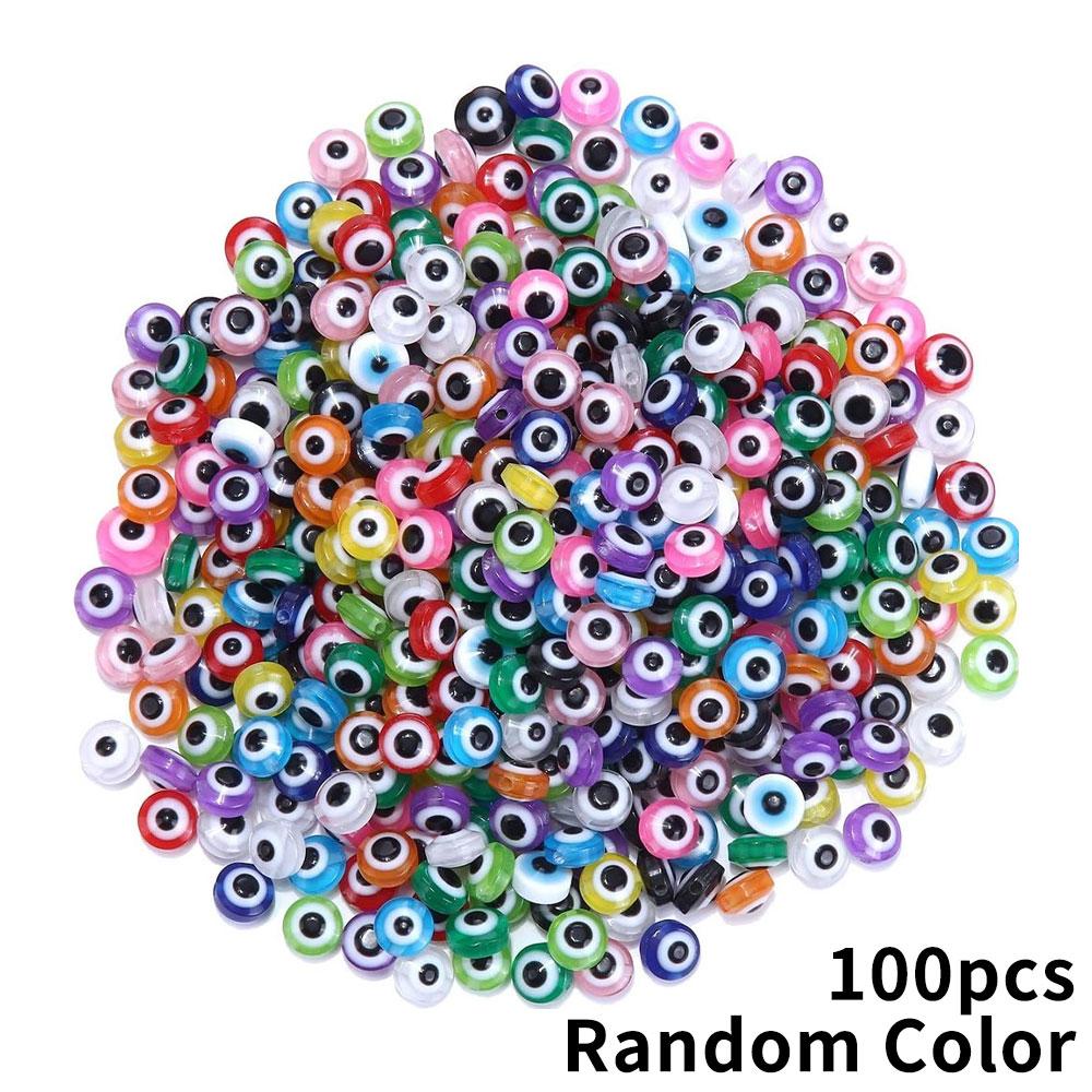 

30/50/100 шт. плоские круглые бусины от сглаза, бусины ручной работы из смолы, бусины-лэмпворк, 8 мм, подвески, разделительные бусины для браслетов, ожерелий, ювелирных изделий, рукоделия 100pcs