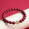 Natürliches Authentisches Zinnoberarmband für das Sternzeichen Drache, Hetian Jade Lotusperlenarmband für Männer und Frauen, Glücksperlen-Geschenk