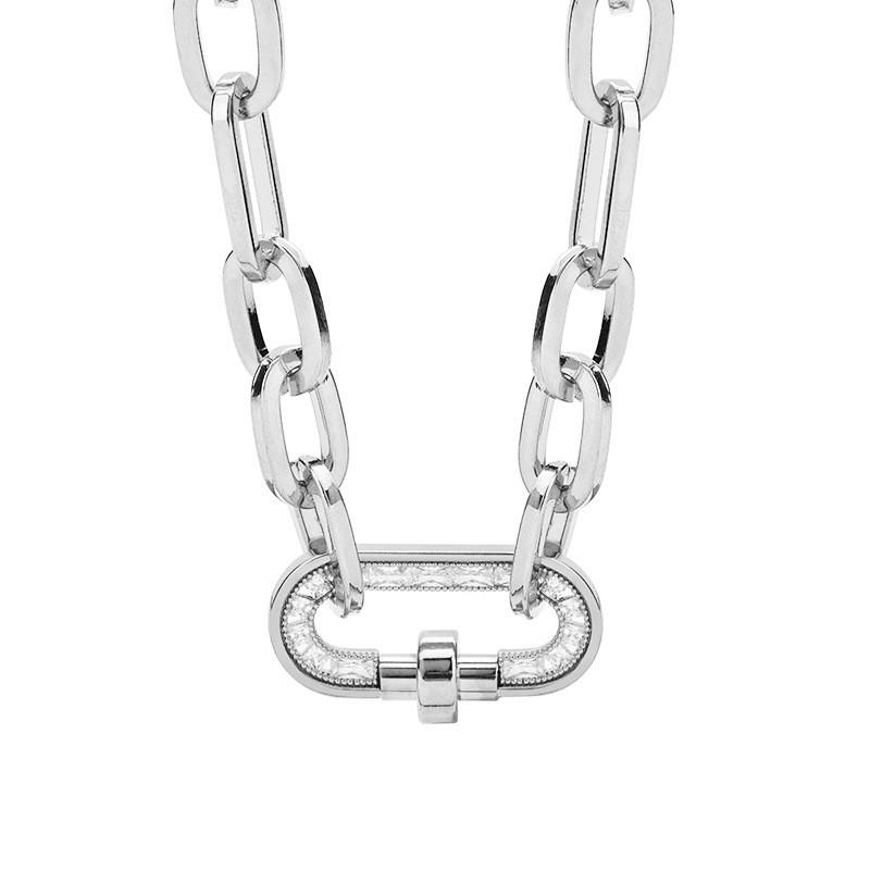 

Геометрическая цепочка Шикарное колье для женщин с уникальным многослойным дизайном и универсальными цветами Silver