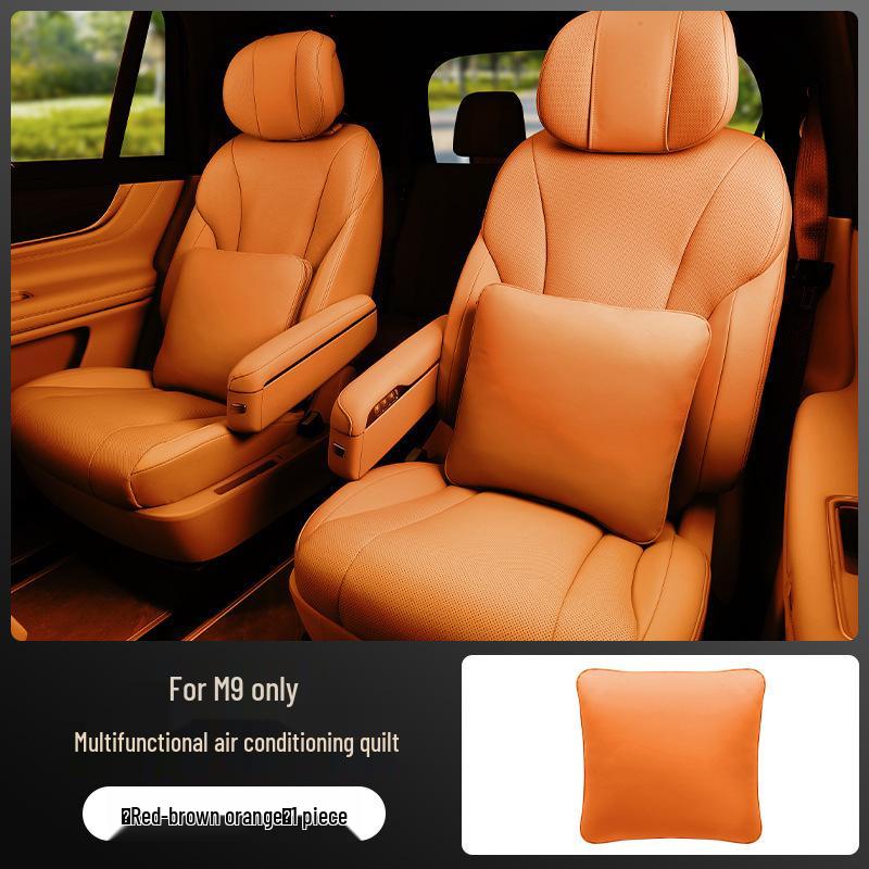 Dual-Use AITO M9 Car Cushion & Blanket with High-Grade Lumbar Support