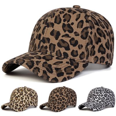 Unisex Lekki Panel Lampartowy Wzór Czapki Baseballowe Wiosna i Jesień Outdoor Regulowane Codzienne Czapki Czapka Chroniąca Przed Słońcem Czapka Sportowa