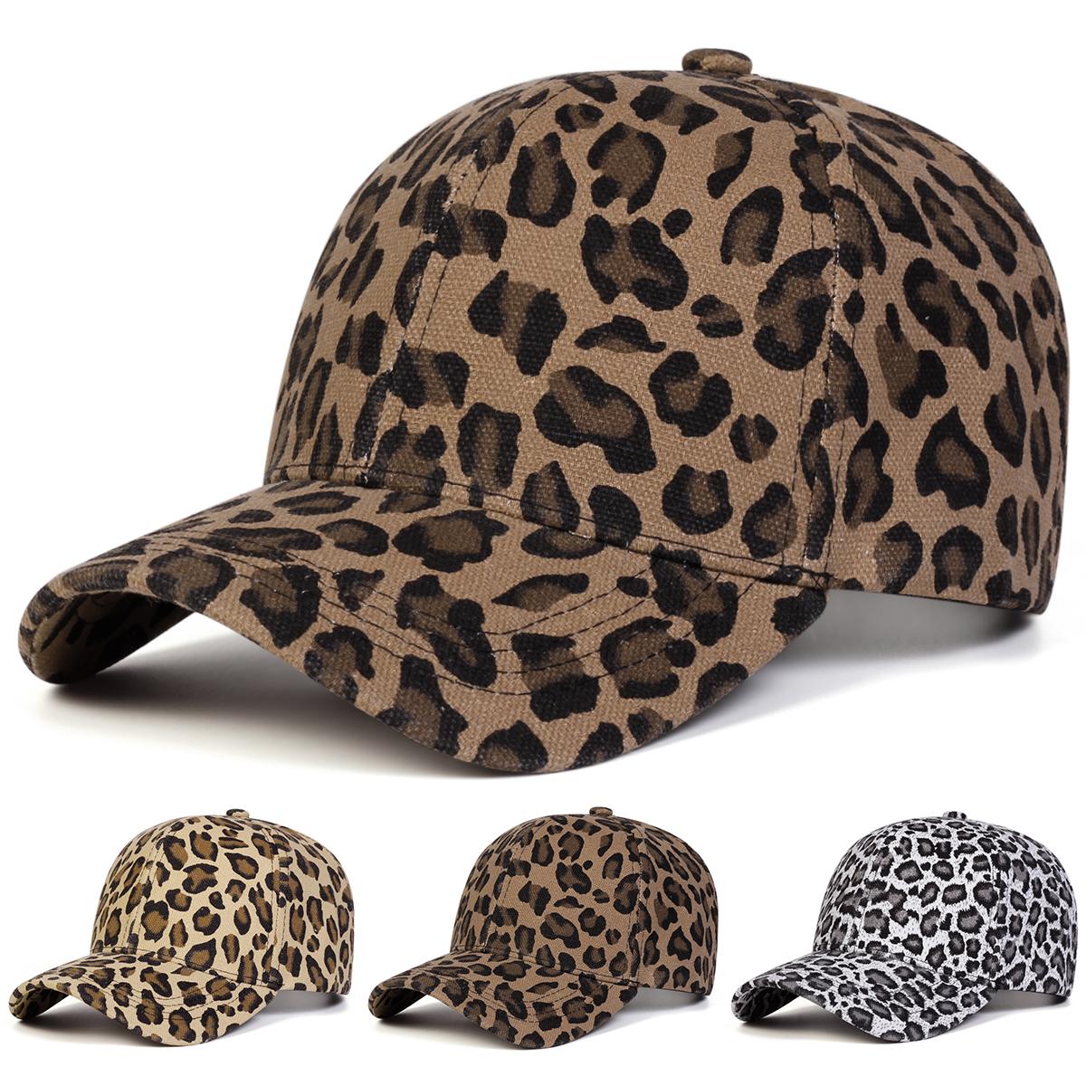 Freedom Outdoors Women's Grey Unisex Light Panel Leopard Print Baseball Caps Spring And Autumn Outdoor Adjustable Casual Hats Sunscreen Hat Sports Cap