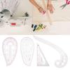 4Pcs Clear Transparent Sewing Ruler Kit Multi-Function Pattern Making Ruler  For Tailors