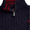 Polo Ralph Lauren SS23 Jednobarevný svetr s vyšívaným logem s copánkovým vzorem Dětský svetr 323868894-005
