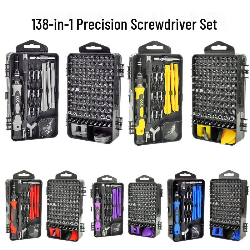 138-in-1 Multi-Functional Precision Screwdriver Set for Electronics and Home Use 115-in-1 Economical Purple