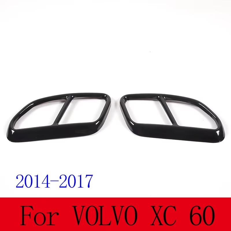 

Stainless Steel Glossy Black For Volvo XC60 2014-2019 Car Rear Left Right Exhaust Muffler Pipe Tip Cover Trim Decor Accessories