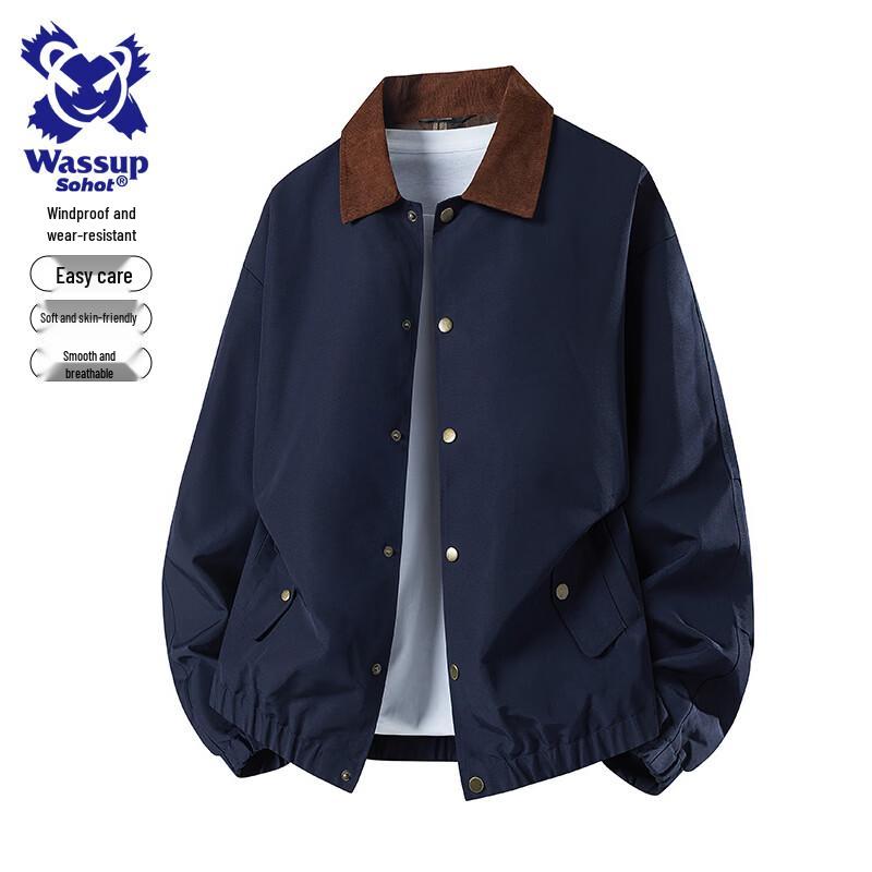 Wassup Sohot Men s Contrast Collar Outdoor Jacket M