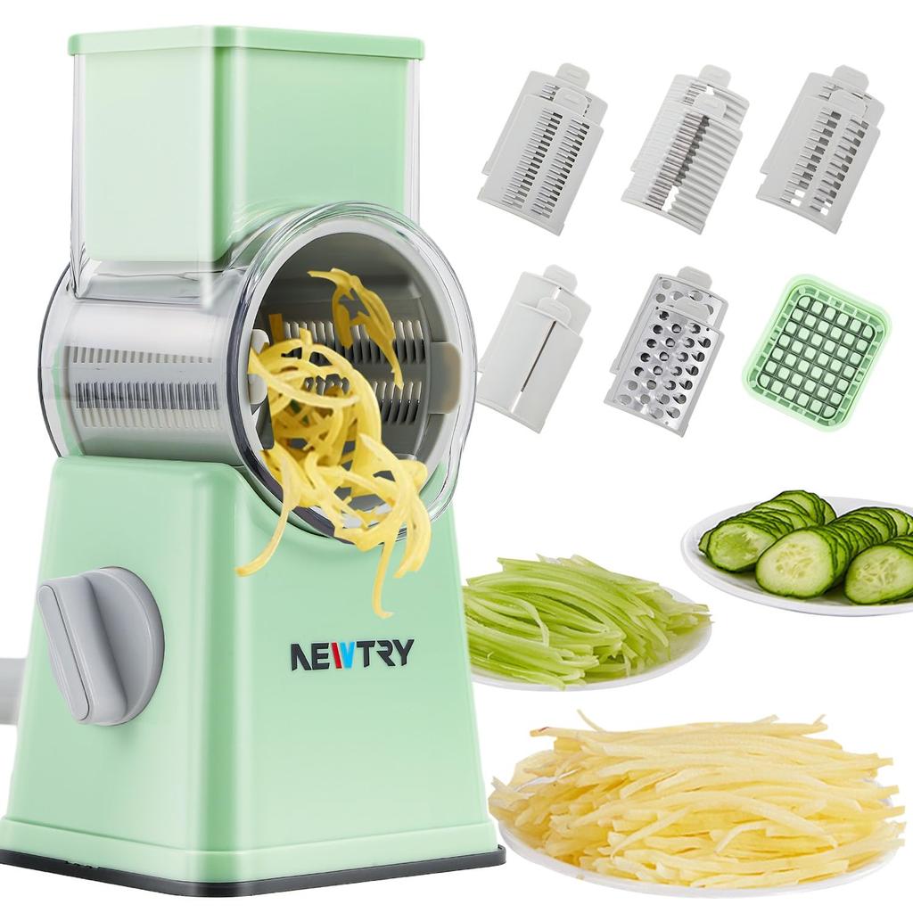NEWTRY Vegetable Vegetable Large 6 In Thinly Coarsely Wave For Suction Cup Base Slicer, Cutter, Manual, Hand-cranked, Diameter, Multi-function, 1,