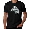 Zebra Head Ink Pen Drawing and Acrylic Paint TShirt Everyday Wear Basic Short Sleeve Top