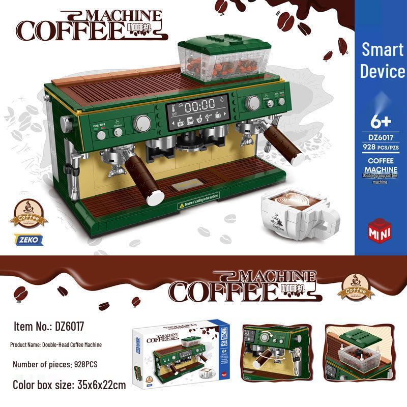 Retro Coffee Machine Building Block Set, LEGO Compatible, Creative Toy for Ages 7-14