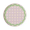 Round Plaid Hard Diatom Mud Coffee Tea Coaster Thermal Insulation Pad Office Non-slip Absorbent Pad