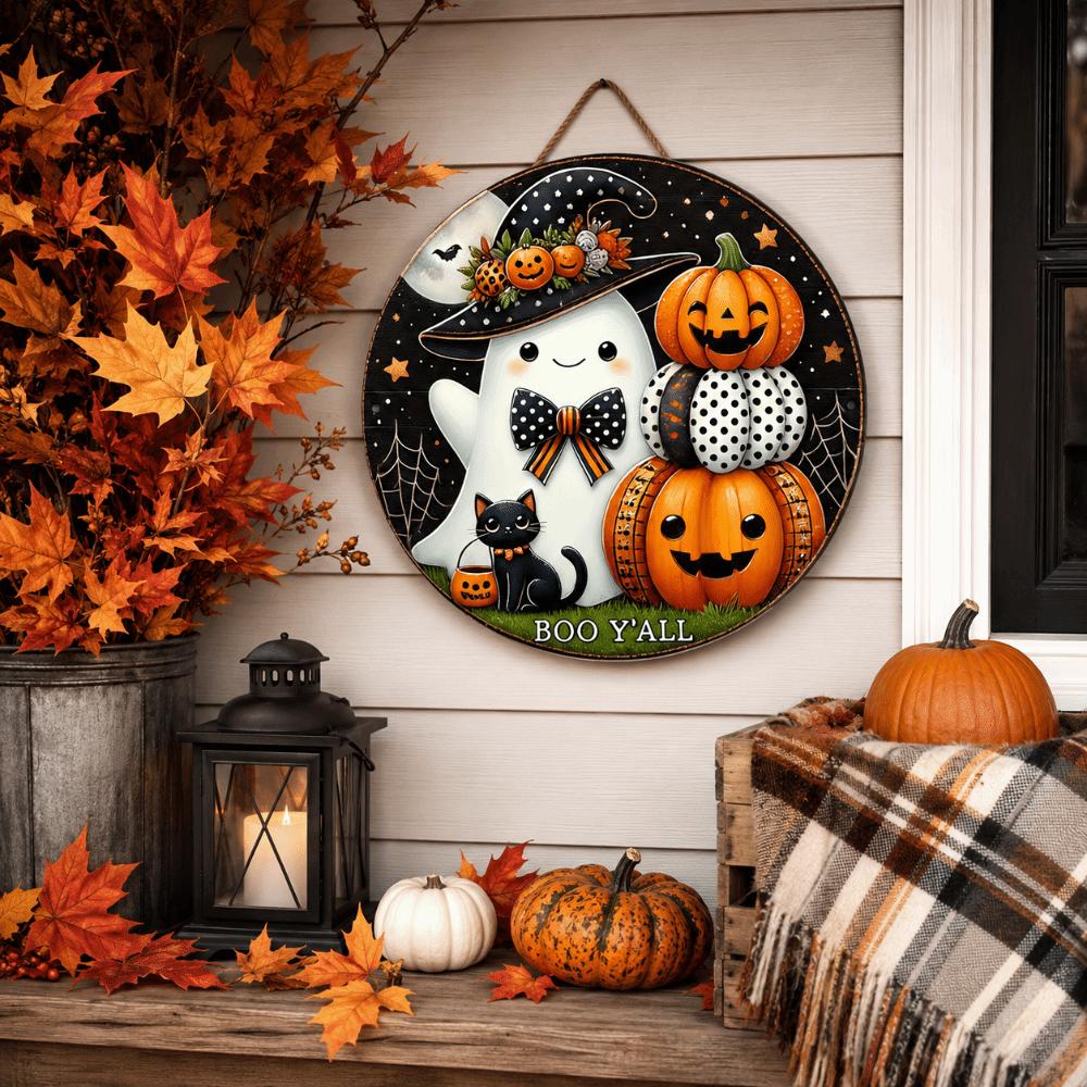 Cat Witch Wall Decoration Ghost Pumpkin Porch Decor Halloween Door Decorations Outdoor Atmosphere