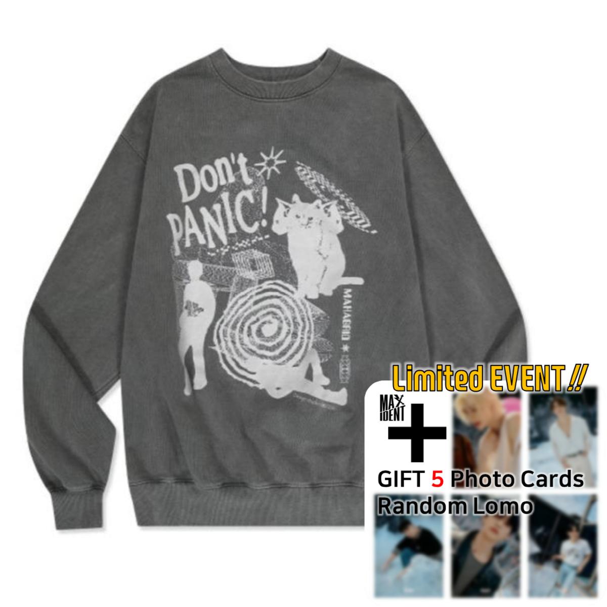 

[Stray Kids] Совместная работа Stray Kids и Mahagrid, толстовка Don t Panic Pigment Pink (Подарочная Фотокарта Ломо) XL древесный уголь