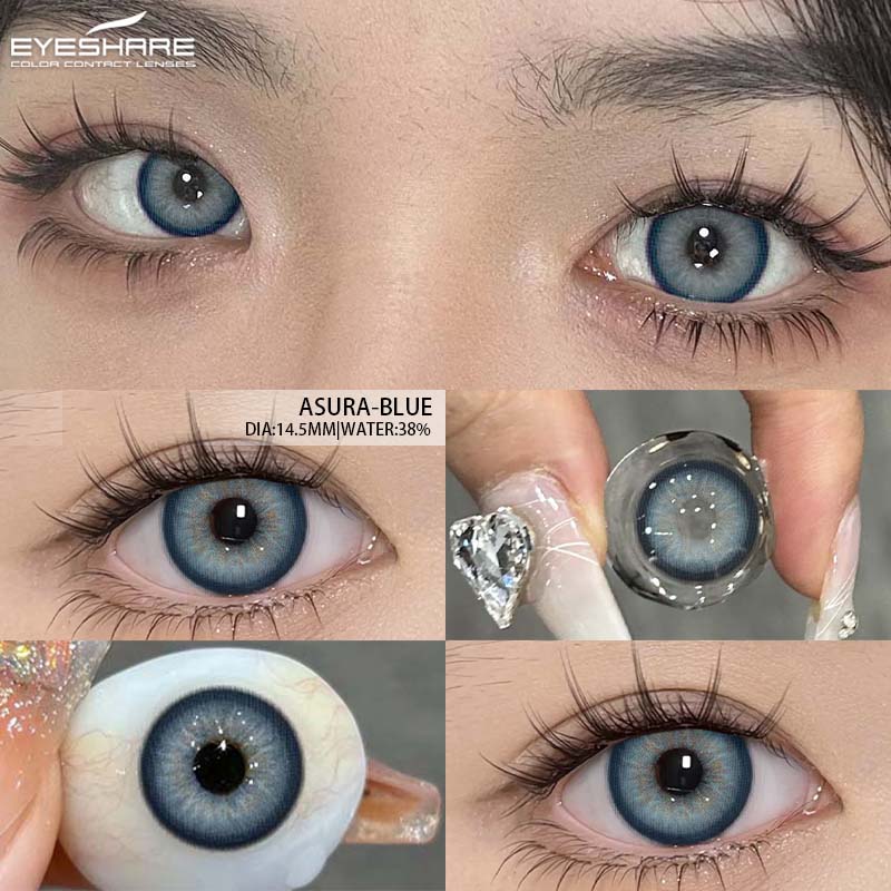 Eyeshare 1 Paar neue Mode-Farbkontaktlinsen, helle Farbserie, Braun, Grau, Rosa, Lila, Schönheitskontaktlinsen, koreanische Kontaktlinsen, natürliche Mode