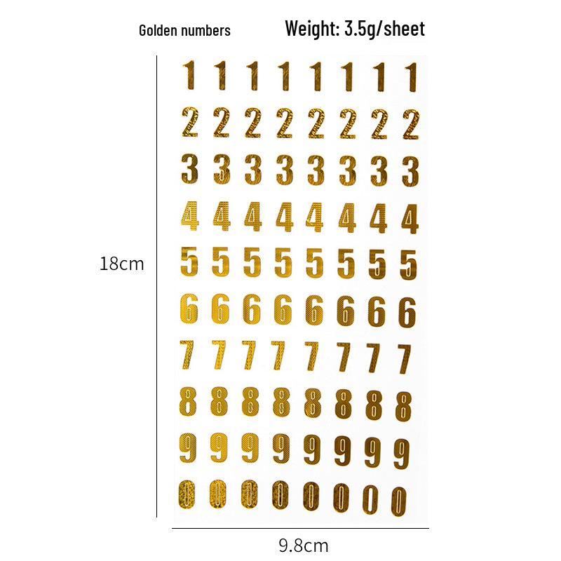 Gold & Silver Hot Stamping Letter & Number Stickers for DIY Photo Albums, Journals, and Diaries - 6 Styles Available