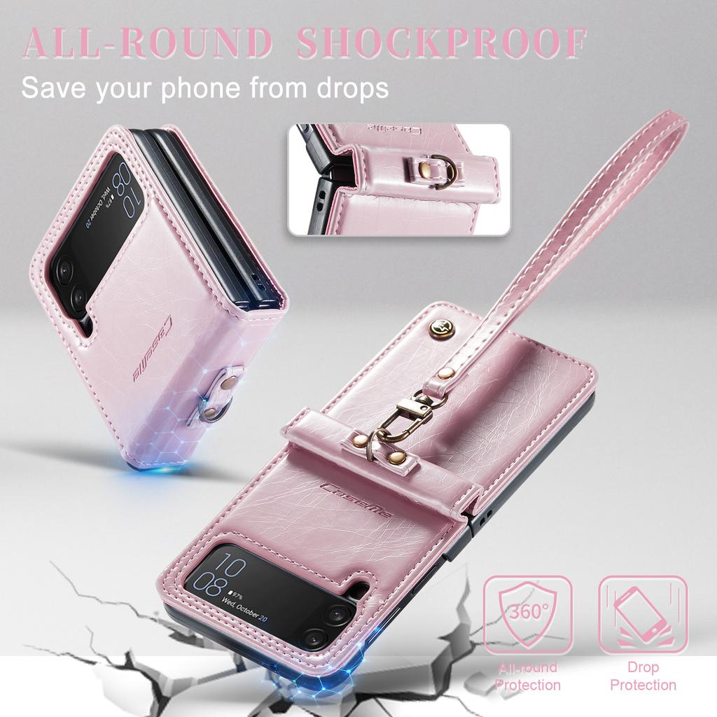 Caseme Retro Geldbörsen Lederhülle Für Samsung Galaxy Z Flip 4 2022 5g Luxus Magneti Kartenhalter Brieftasche Hülle Für Galaxy Z Flip 4