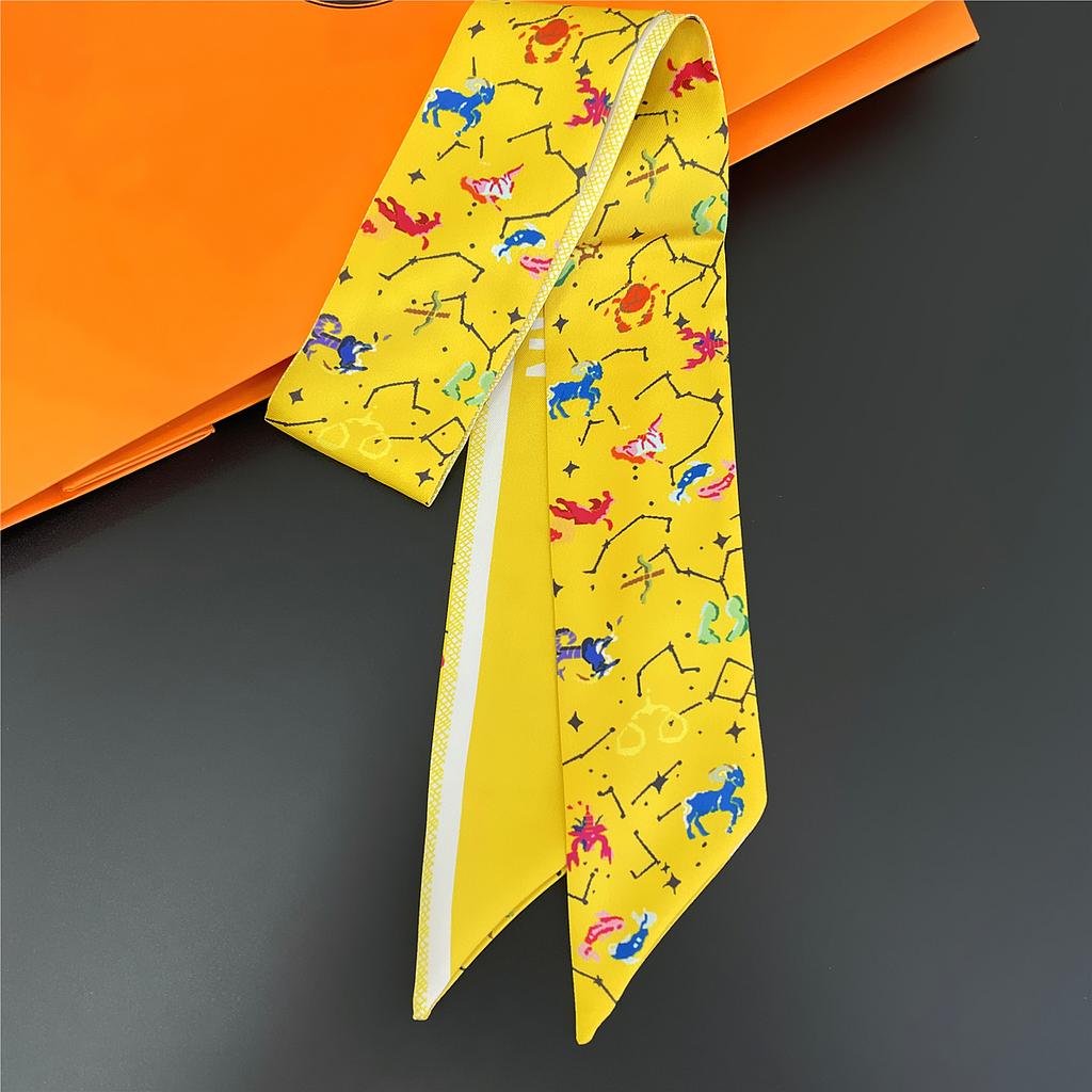 2023 New Design Tarot Scarf Women Luxury Brand Scarf Bag Hair Skinny Silk Scarves Fashion Foulard Neckerchief Headband For Lady