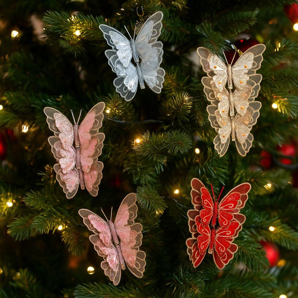 Glitter Artificial Butterfly Sequins Butterfly Tree Decoration  Home Decoration