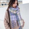 New Korean-Style Plaid Scarf: Warm, Thickened Autumn/Winter Shawl for Women & Students - Cute Internet Celebrity-Inspired Neck Warmer