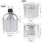 Outdoor Military Water Bottle & Survival Gear Set - Portable Tactical Lunch Box & Alcohol Stove (4-Piece)