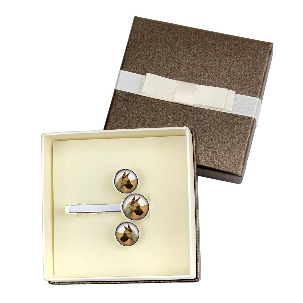 Great Dane I - cufflinks and tie with your photo, a suit decoration, men's jewelry from the Art-Dog brand.