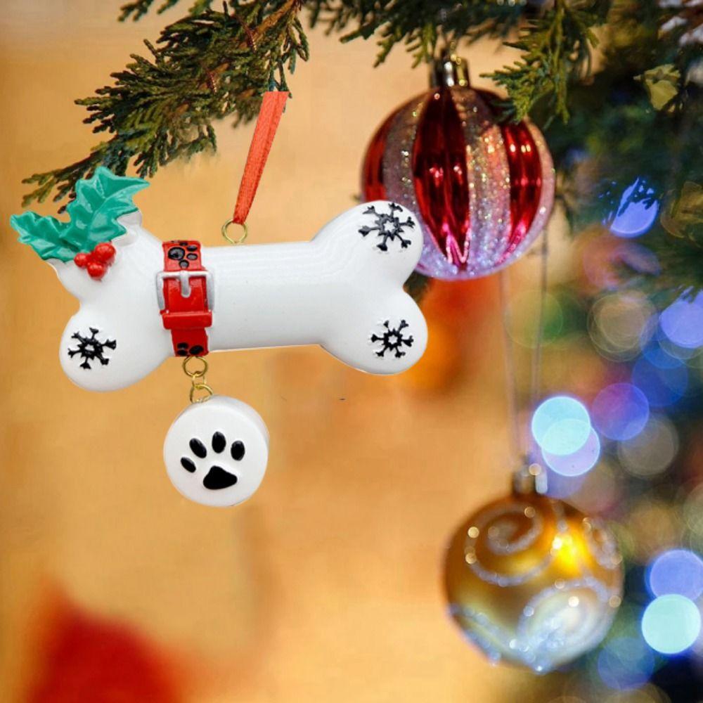 Decorative Christmas Tree Hanging Pendant Dog Bone Shape Dog Bone Car Pendant New Year